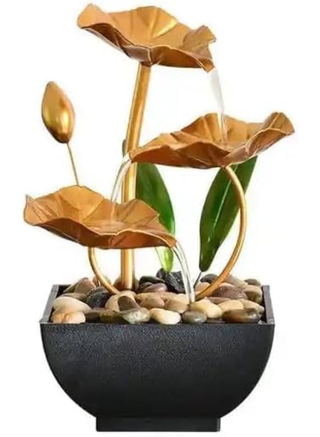 Tabletop Water Fountains for Home Office Décor – Desktop Waterfall Leaf Fountains Deep Basin Natural River Rocks Indoor Zen Relaxation Sound Bedroom, Livingroom - Image 3